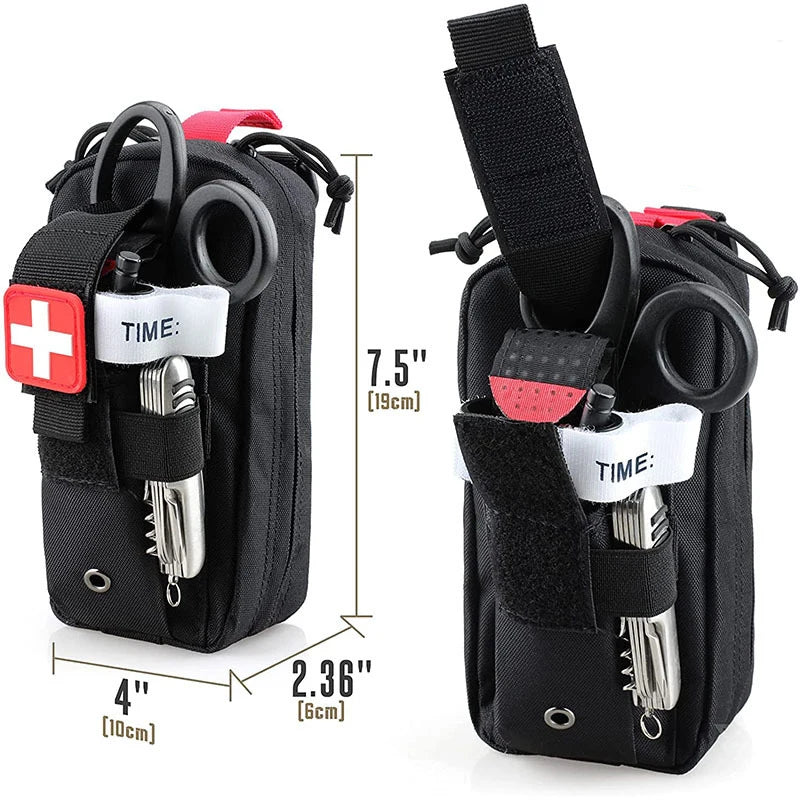 Tactical First Aid Kit with Tourniquet – MOLLE Emergency Medical Pouch for Camping, Hiking & Survival Trekker Essentials