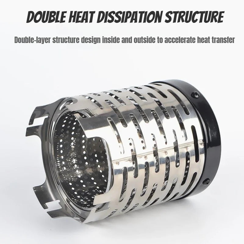 Portable Stainless Steel Camping Heater Hood | Mini Heat Deflector for Outdoor Gas Stove Warmth