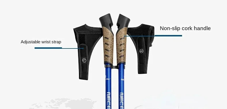 2PCS Ultralight Trekking Poles – 7075 Aluminum Adjustable Nordic Walking Sticks for Hiking & Camping Trekker Essentials