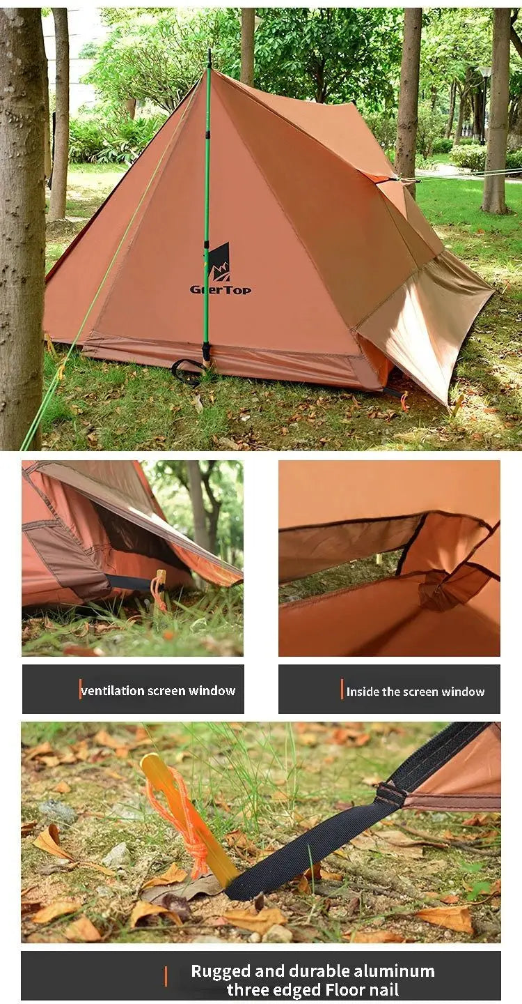 1-2 Person Oudoor Ultralight Camping Tent Single Man 3 Season Outdoor Professional Double Layers Waterproof Anti-mosquito Tent Trekker Essentials