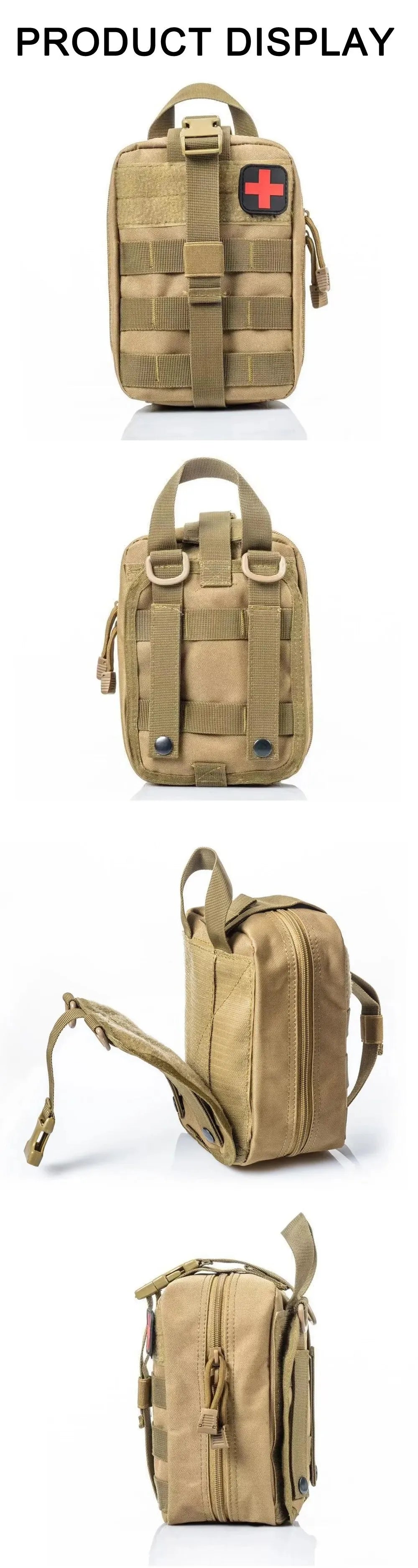 Tactical Molle First Aid Pouch – EDC Emergency Medical Kit Bag for Camping, Hiking & Survival Trekker Essentials