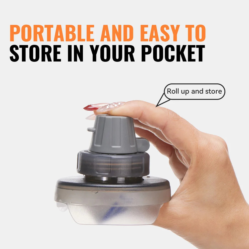 WRELS Soft Water Bottle with Filter Ultralight Collapsible Water Filter Bottle Hydrapak Soft Flask for Hiking Camping Backpack Trekker Essentials