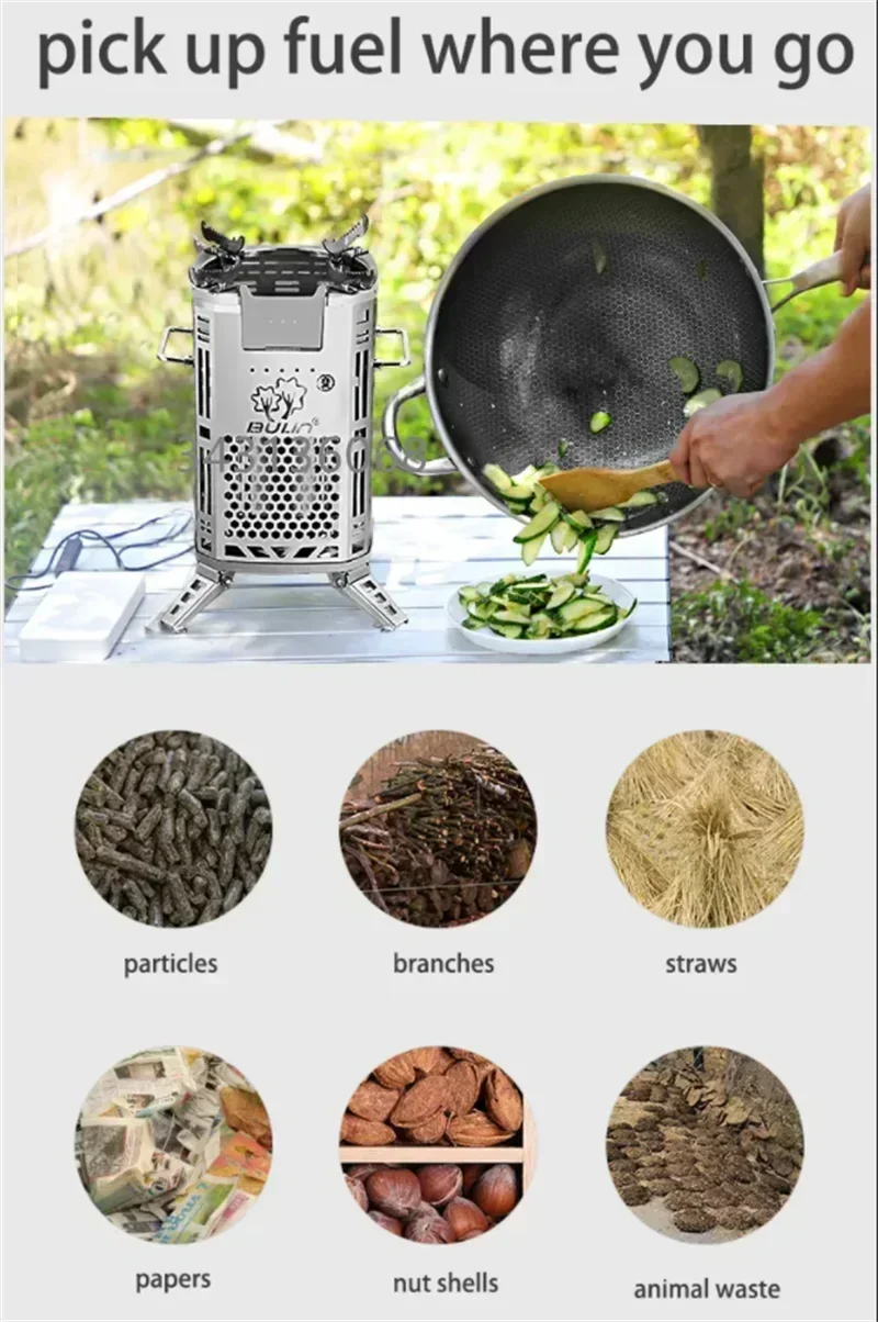 Heavy-Duty Portable Firewood Stove: Smokeless Stainless Steel Camping Stove for Cooking & Heating