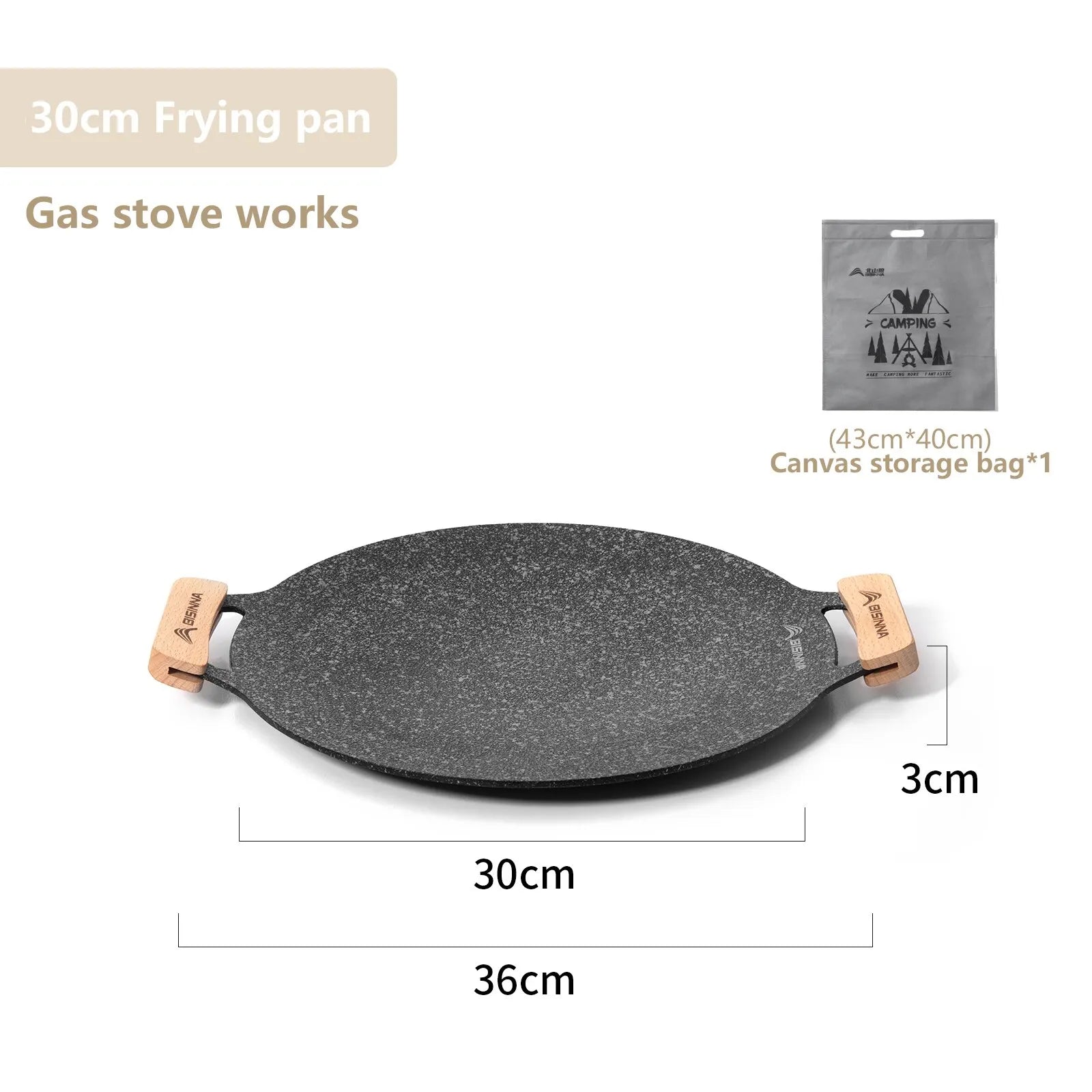 30CM Non-Stick BBQ Grill Pan – Portable Outdoor Camping Grill Plate for Stovetop & Barbecue Cooking Trekker Essentials