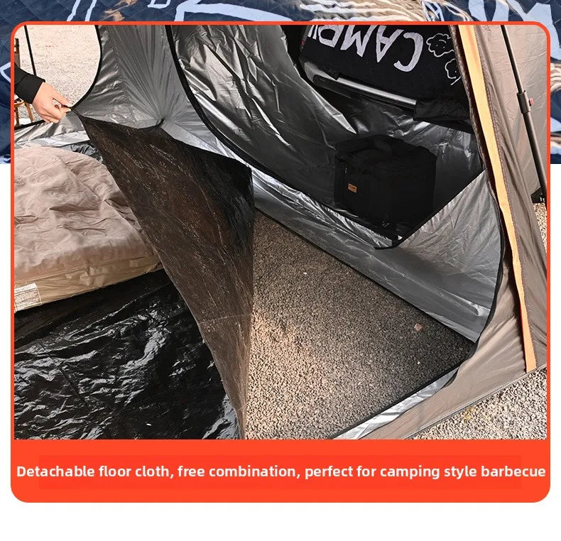 Tienda de techo hidráulica de apertura rápida – Toldo impermeable de doble capa – Refugio de camping para 5-8 personas