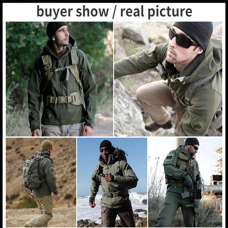 Men's Winter Autumn Softshell Fleece Jackets Waterproof Outdoor Fishing Hiking Hunting Thermal Camping Cargo Coats Warm M-5XL Trekker Essentials