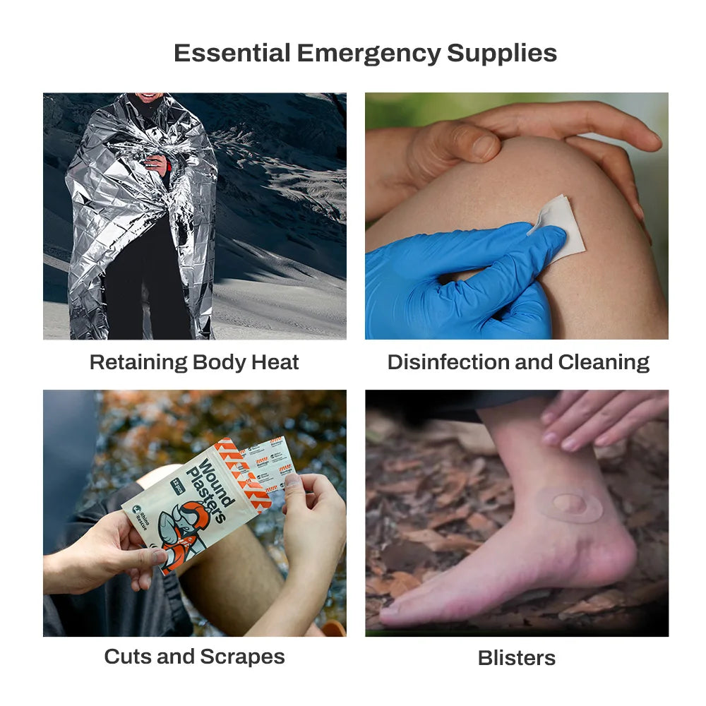 RHINO RESCUE Portable First Aid Kit – Lightweight Waterproof Emergency Kit for Hiking, Travel & Outdoor Use Trekker Essentials