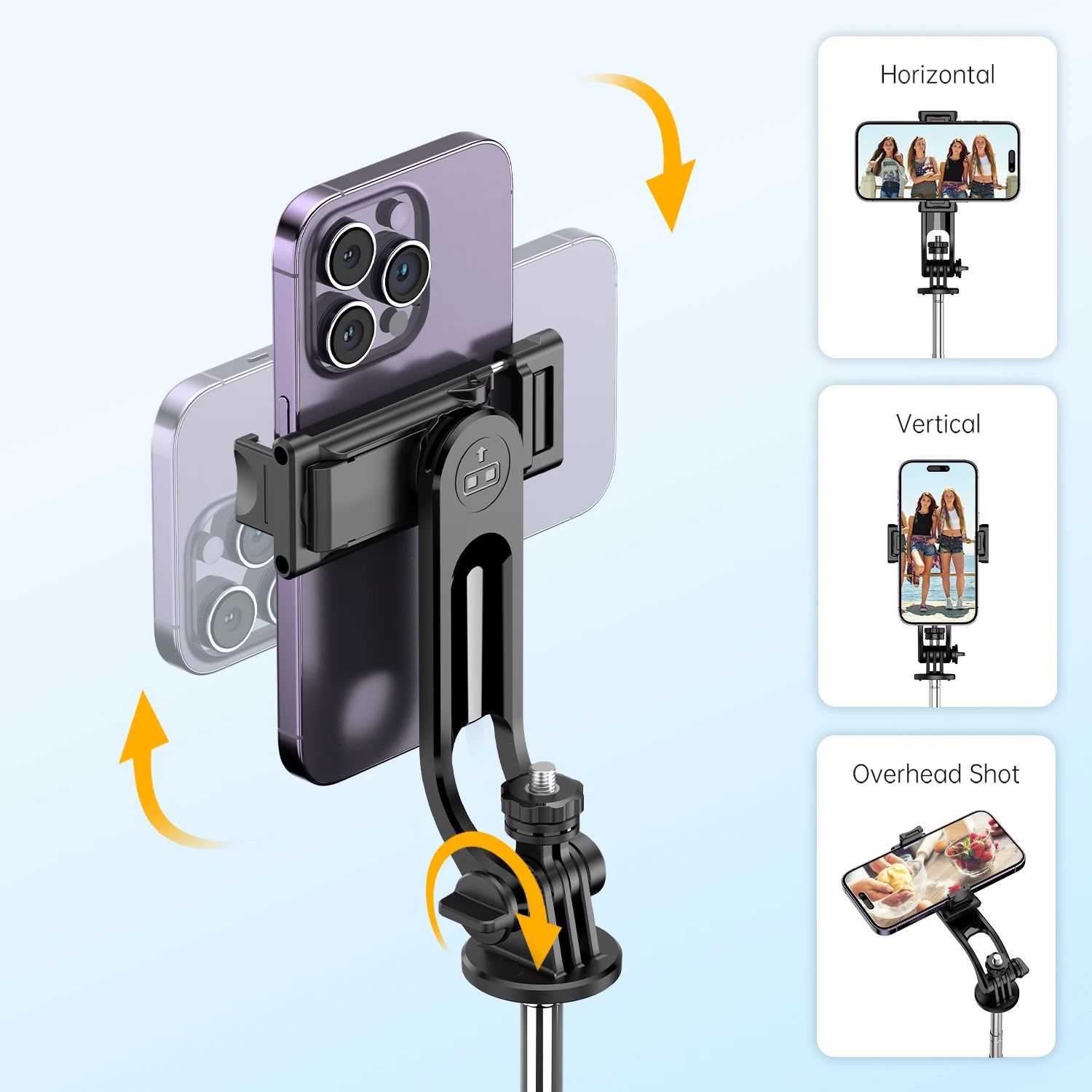 Portable Selfie Stick Tripod with Bluetooth Remote & 360° Phone Holder