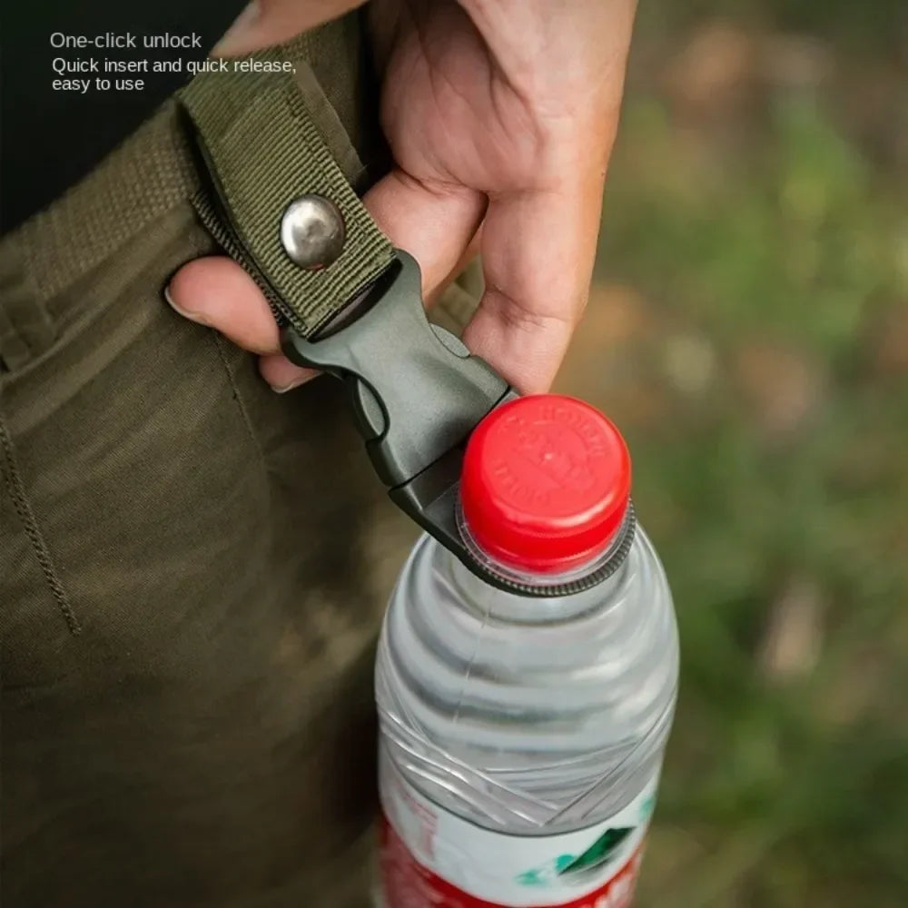 6-Pack Military-Grade Water Bottle Clips – Heavy Duty Nylon Webbing Buckle Hooks for Camping, Hiking & Backpack Accessories