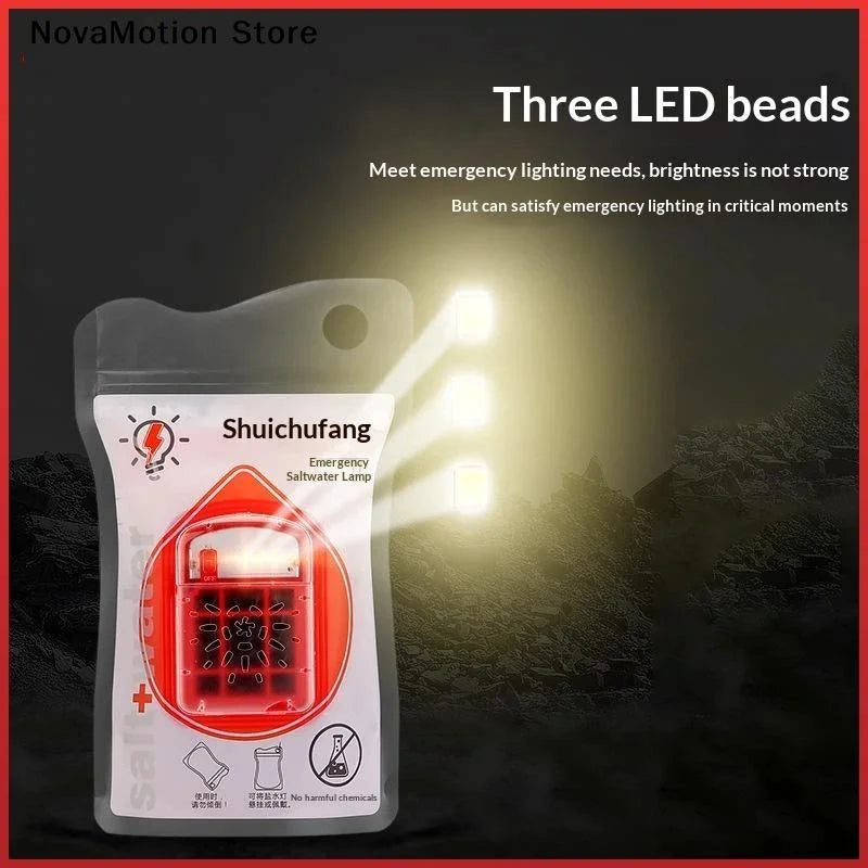 Portable Salt Water Emergency Lamp/No Battery Emergency Light /with Lifetime 120 Hourss Used For Camping Hiking Outdoor Survival Trekker Essentials