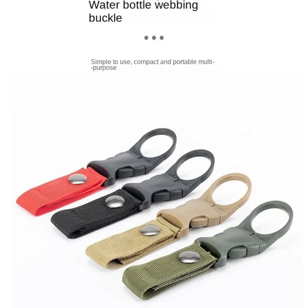 6-Pack Military-Grade Water Bottle Clips – Heavy Duty Nylon Webbing Buckle Hooks for Camping, Hiking & Backpack Accessories