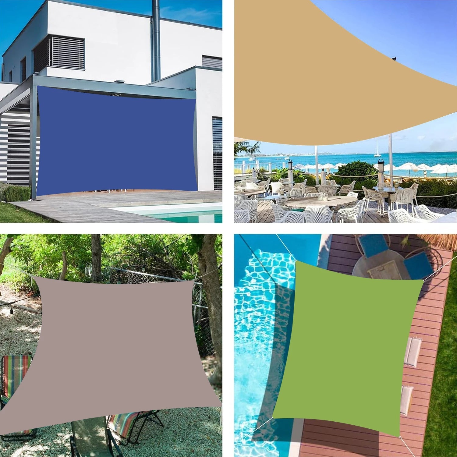 95% UV Block Waterproof Sun Shade Sail - High-Density Breathable Canopy for Patio Garden Pool Backyard, Windproof with Stainless Trekker Essentials