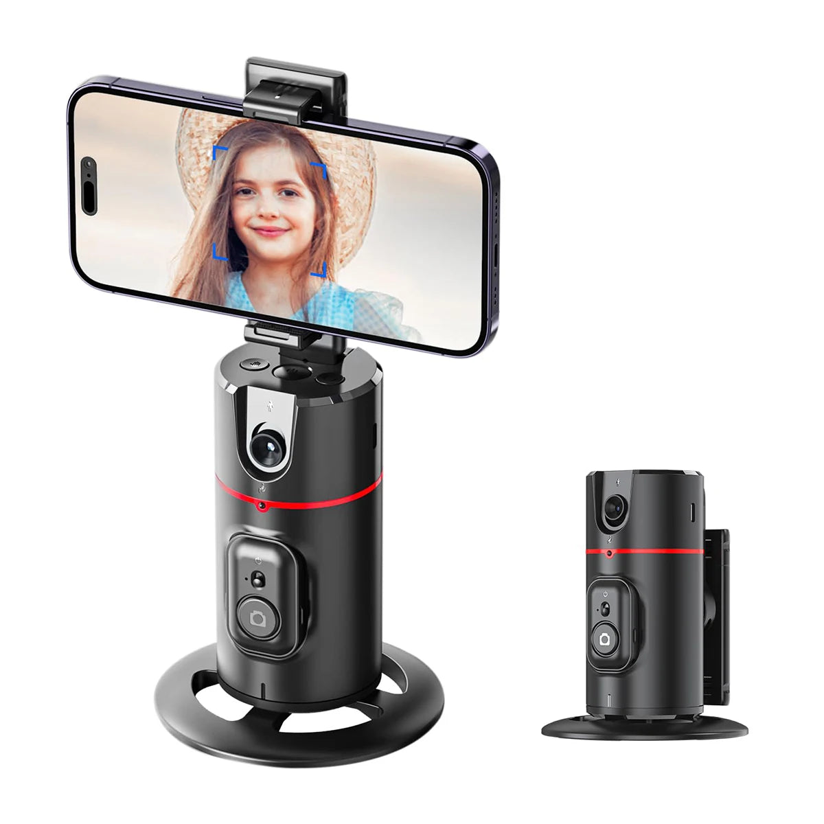 360° Auto-Tracking Phone Holder with Gesture Control - Foldable Smartphone Stand for Live Streaming & Video Calls