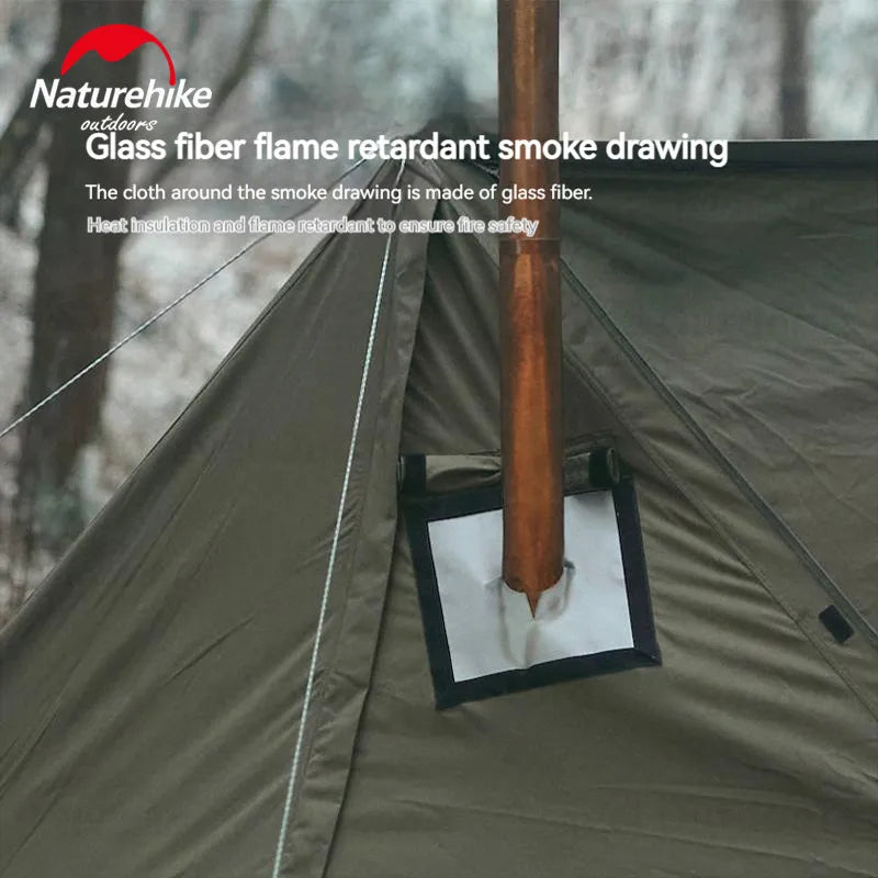 Tienda de campaña individual Cotton Ridge, color verde militar: ideal para acampar, hacer senderismo y sobrevivir al aire libre, con amplio espacio y ventilación por chimenea (5,8 kg)