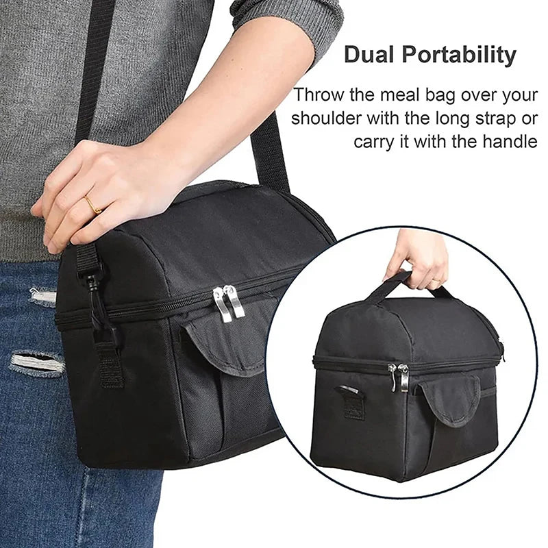 Large Leak-Proof Insulated Cooler Bag – Dual Compartment Lunch Tote for Camping & Travel