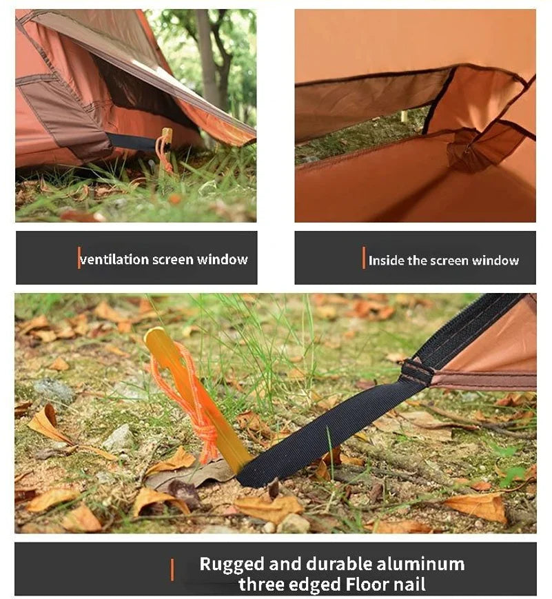 1-2 Person Oudoor Ultralight Camping Tent Single Man 3 Season Outdoor Professional Double Layers Waterproof Anti-mosquito Tent Trekker Essentials