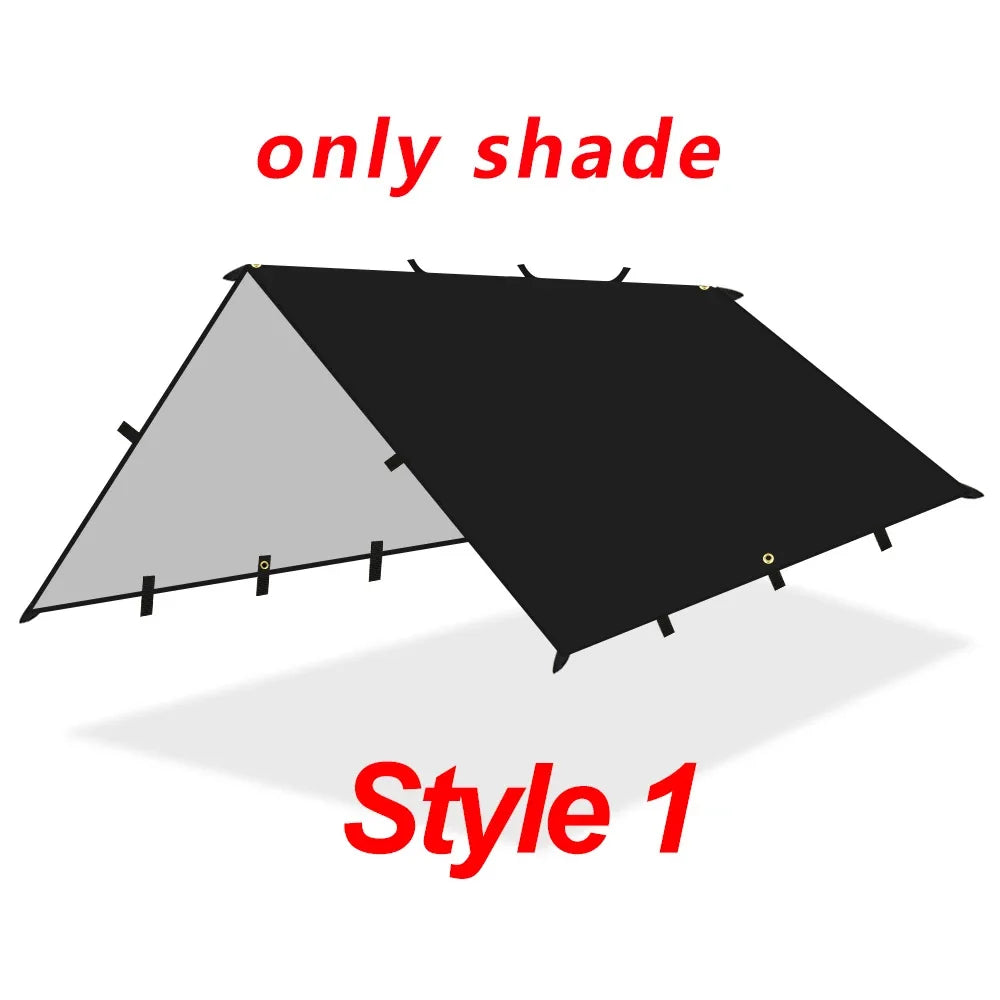 19 Hang Point Tarp Waterpoof Survival Bushcraft Sun Shelter Beach Shade Tent Outdoor Canopy Backpacking Tourist Awning 4x4 3x3m Trekker Essentials