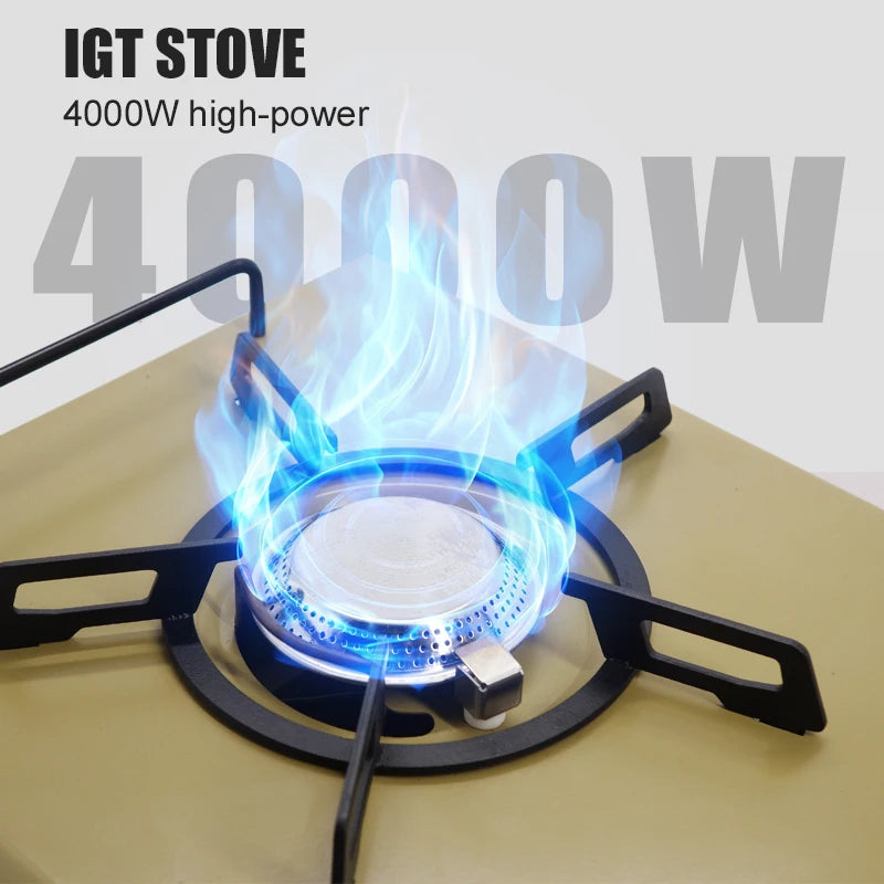 WESTTUNE IGT Gas Stove Burner Strong Fire Heater Furnace Portable Outdoor 4000W High Power Stainless Steel Camping Table Stove Trekker Essentials