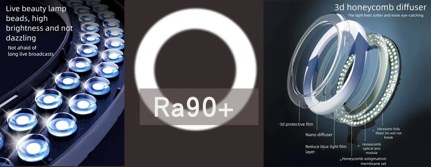 6-14" Professional Ring Light Kit with Tripod – Bi-Color 3200K-5600K LED, USB Powered for Live Streaming, Makeup, TikTok Videos