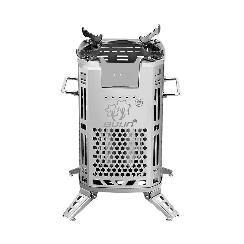 Heavy-Duty Portable Firewood Stove: Smokeless Stainless Steel Camping Stove for Cooking & Heating