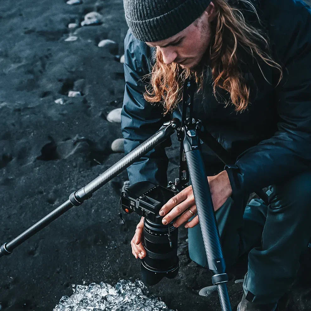 Trípode de viaje de fibra de carbono - Trípode profesional de bloqueo rápido con montura F38