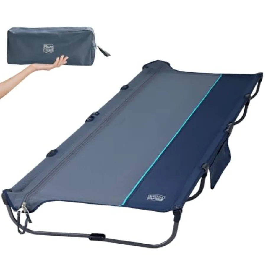20-Second Quick Set-Up Lightweight Aluminum Folding Camping Cot with Zipper Closure and Portable Carry Bag Included Ideal for O