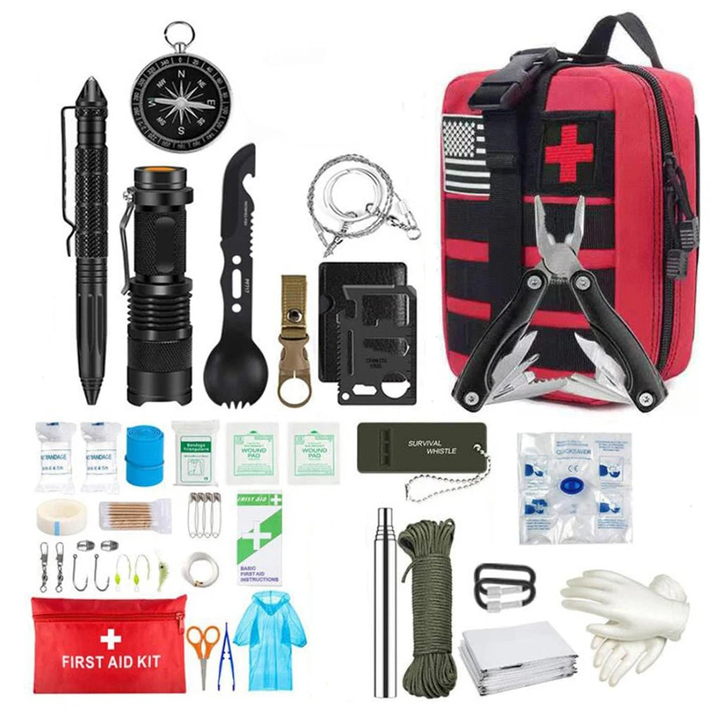 Survival First Aid Kit Survival Full Set Molle Outdoor Gear Emergency Kits Trauma Bag Camping Hiking IFAK Adventures Bag Trekker Essentials