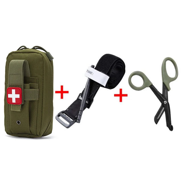 Tactical First Aid Kit with Tourniquet – MOLLE Emergency Medical Pouch for Camping, Hiking & Survival Trekker Essentials