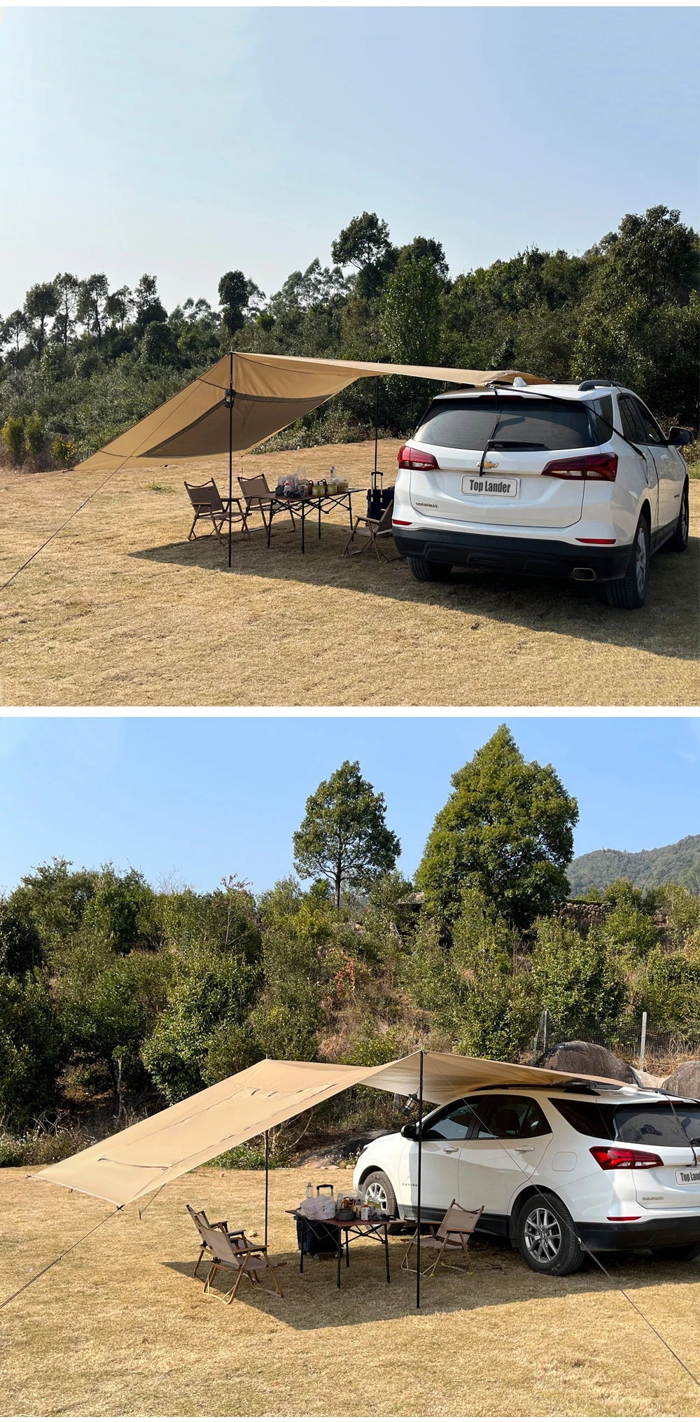 Car Tarp with Mesh Skylight
