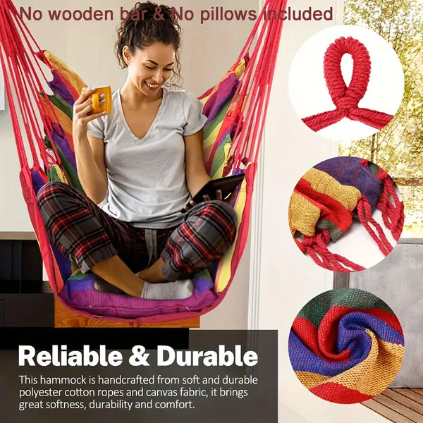 Striped Hanging Hammock Chair or Suspension Straps