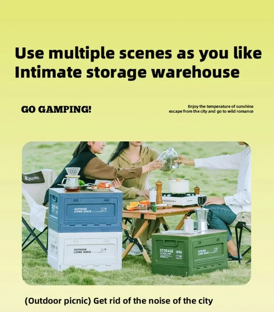 Foldable Camping Storage Box – 27L/50L Large Capacity Organizer for Outdoor, Picnic & Car Trunk