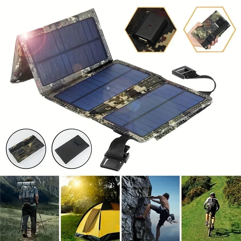 1PC Foldable Solar Panel, Portable Flexible  5V USB Foldable Solar Panel, Used for Small Batteries Outdoor Lighting Accessories Trekker Essentials
