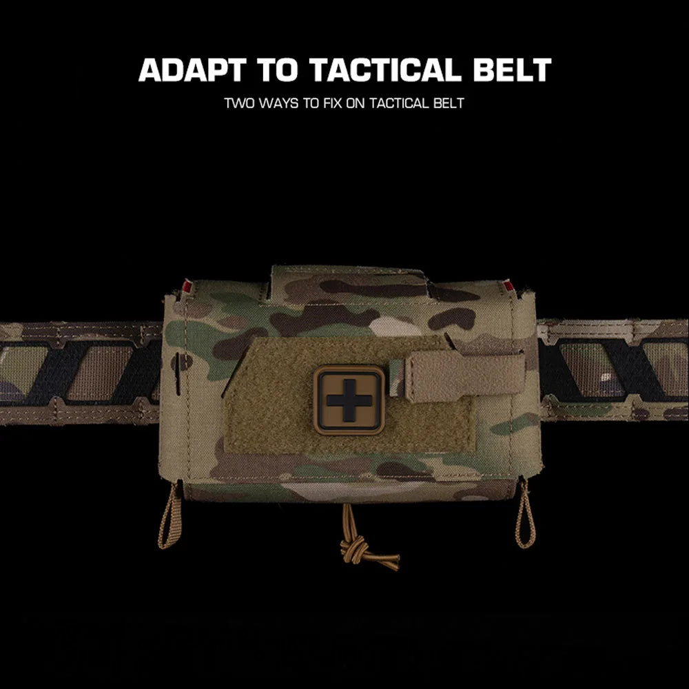 Camo Style MD2 Compact Trauma Kit Tactical IFAK Medical First Aid Pouch Outdoors Hunting Camping Patrol Survival Equipment Trekker Essentials