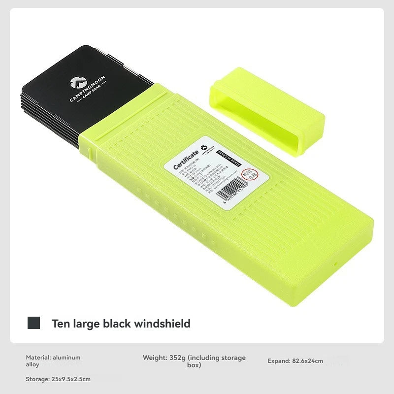 CAMPINGMOON YD8/YD10 Wind Shield – Foldable Aluminum Alloy Gas Stove Wind Guard for Camping, Hiking & Outdoor Cooking