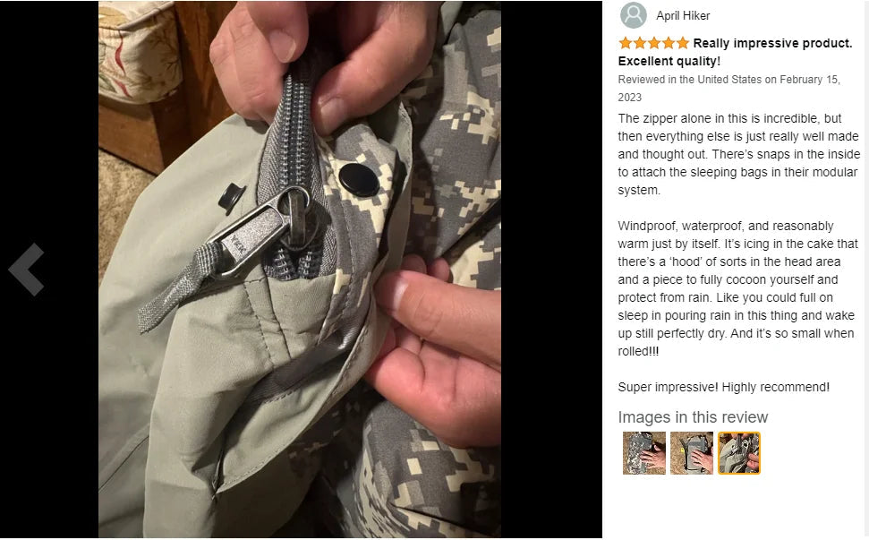 Bivy Cover Sack for Military Army Modular Sleeping System, Waterproof Outer Shell for Sleeping Bag, Minimalist Stealth Shelter Trekker Essentials