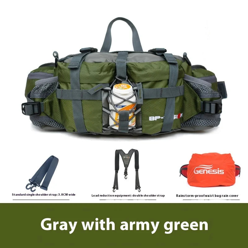 Hiking Waist Bag Outdoor Cycling Waterproof Backpack Reflective Strip Sports Fanny Pack Camping Nylon Hunting Accessor Trekker Essentials