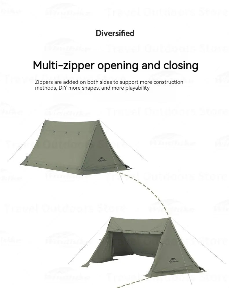 Tienda de campaña individual Cotton Ridge, color verde militar: ideal para acampar, hacer senderismo y sobrevivir al aire libre, con amplio espacio y ventilación por chimenea (5,8 kg)