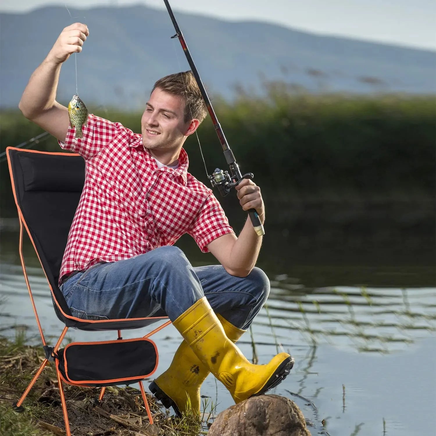 Portable Ultralight Folding Camping Chair - Oxford Fabric, Extended Length for Outdoor Fishing, BBQ, Picnic, Beach Festival