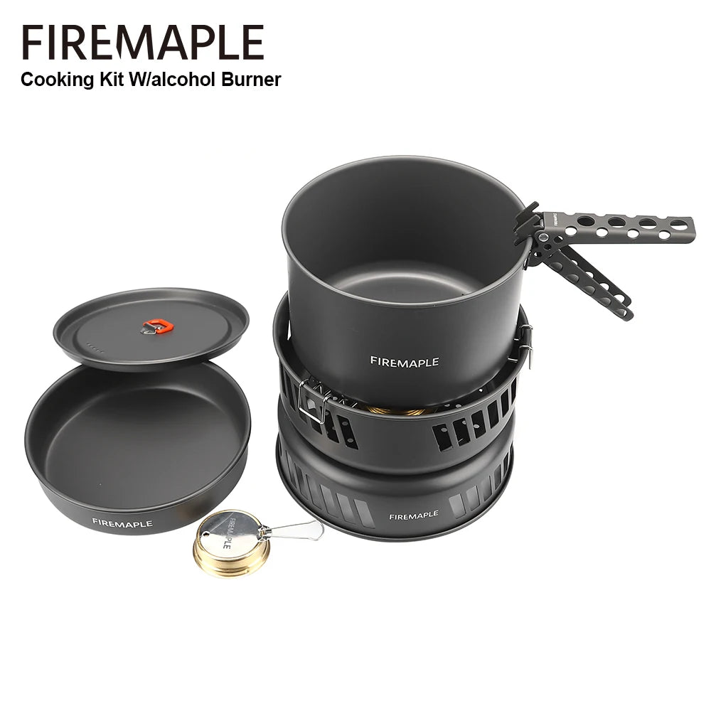 Ultralight Camping Cookware Set with Gas Burner – 5+ Person Aluminum Alloy Pot System for Hiking, Backpacking & Picnics