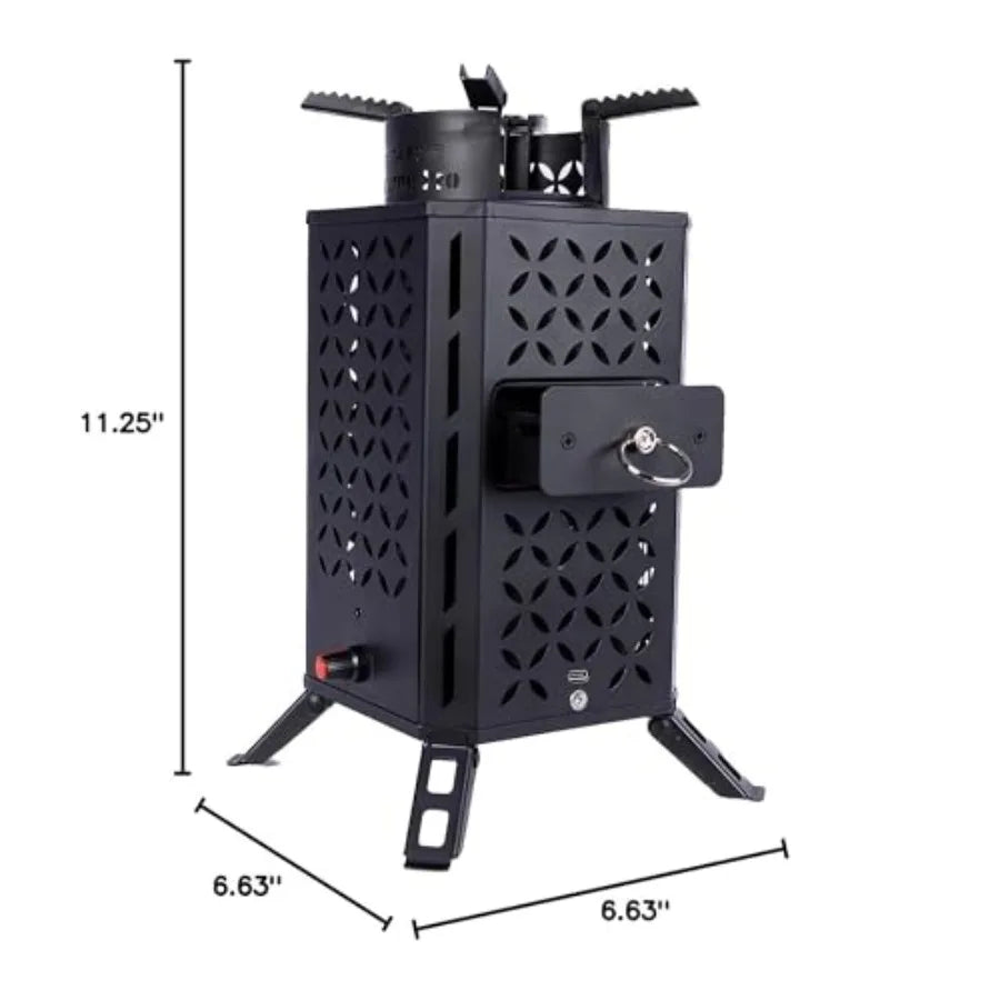 Compact High-Temperature Outdoor Biomass Stove for Intense Heat Cooking