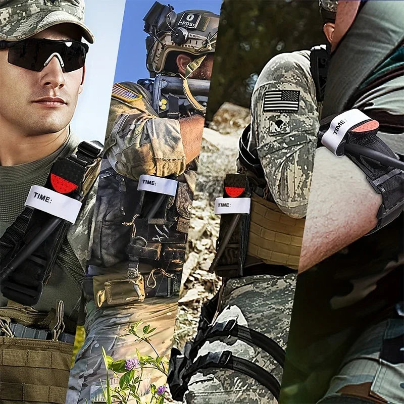 95cm 10pcs/set Emergency Belt Tourniquet Adjustment Buckle Medical Survival Combat Tactical Tourniquets Outdoor Exploration Trekker Essentials