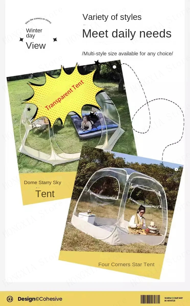Transparent Bubble Tent – Starry Sky Camping Dome for Glamping, Patio & Outdoor Events (5–8 Persons) Trekker Essentials