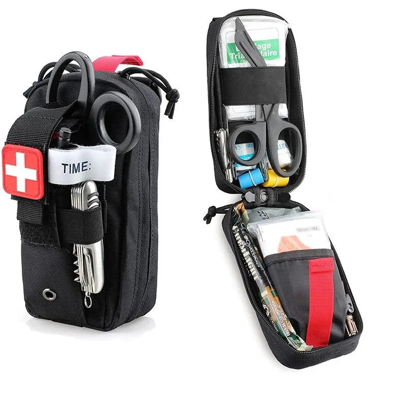 Tactical First Aid Kit with Tourniquet – MOLLE Emergency Medical Pouch for Camping, Hiking & Survival Trekker Essentials