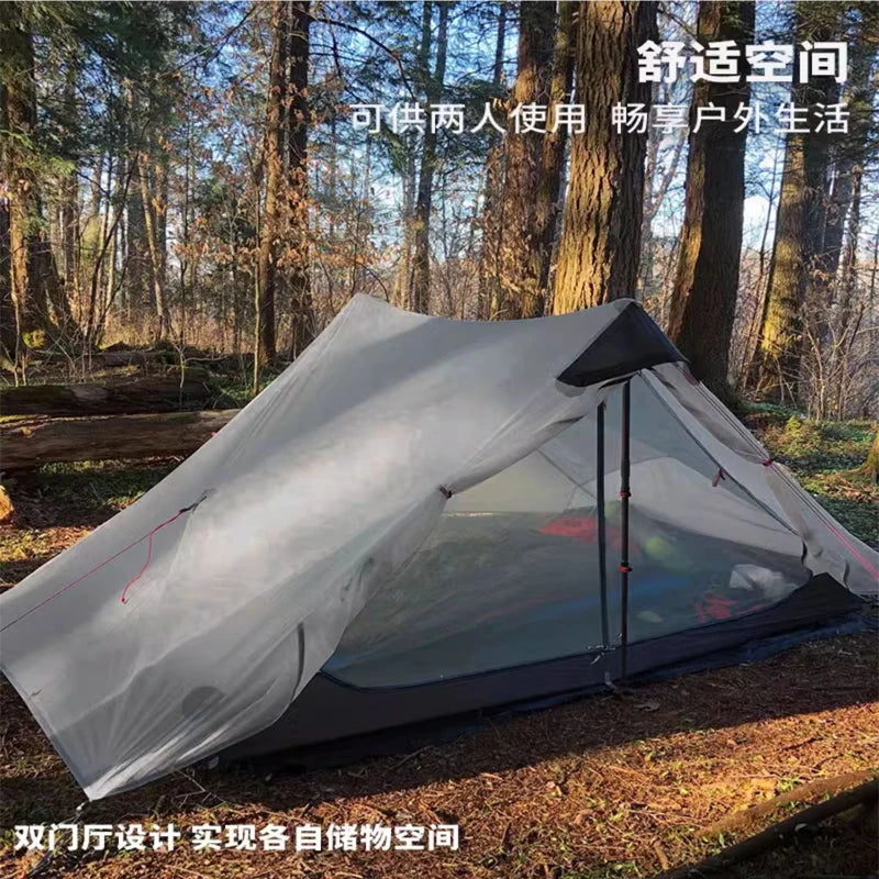 2024 New Version FLAME'S CREED LanShan 2 Person Oudoor Ultralight Camping Tent 3 Season Professional 15D Silnylon Rodless Tent Trekker Essentials