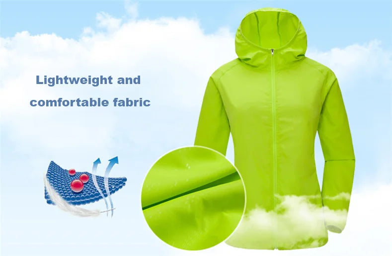 Camping Waterproof Jacket Men Women Windbreaker Men Raincoat Rain Jacket Men Waterproof Hiking Climbing Clothes Sun Protection Trekker Essentials