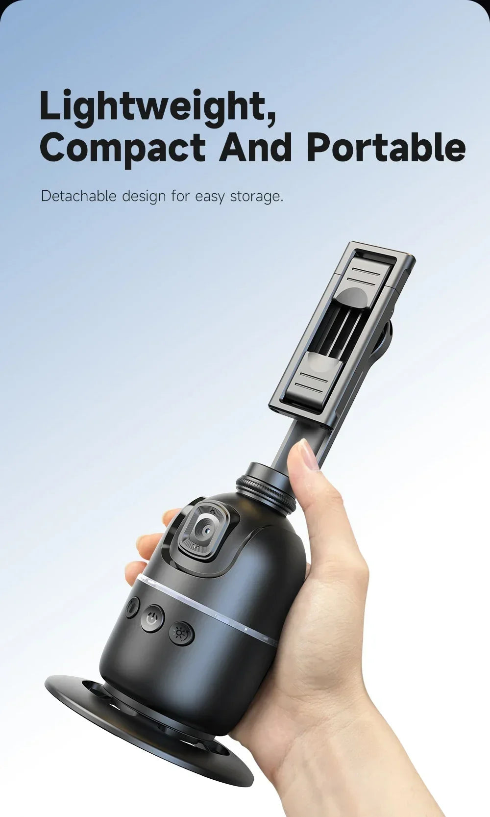 360° Auto Face Tracking Gimbal Tripod with Gesture Control & Remote