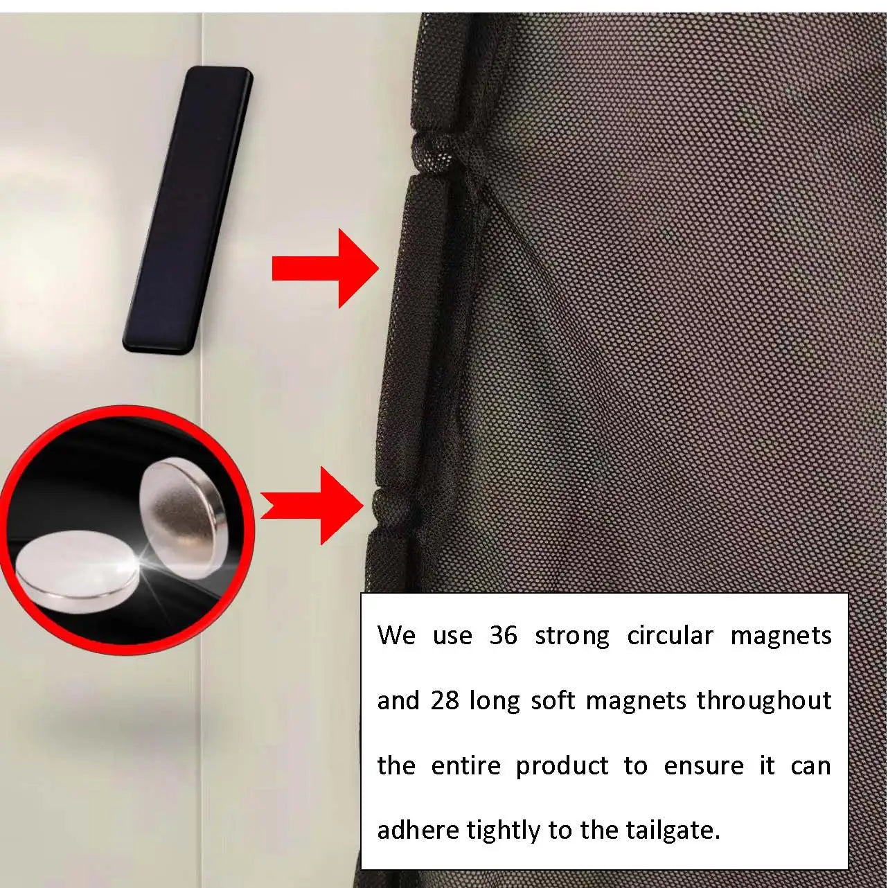 Magnetic trunk mesh breathable, mosquito resistant, environmentally friendly mesh curtains SUV tailgate mosquito net RV Summer Trekker Essentials