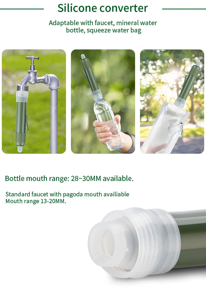 Mini Survival Water Filter Straw – Portable Carbon Water Purifier for Camping, Hiking & Emergency Preparedness Trekker Essentials