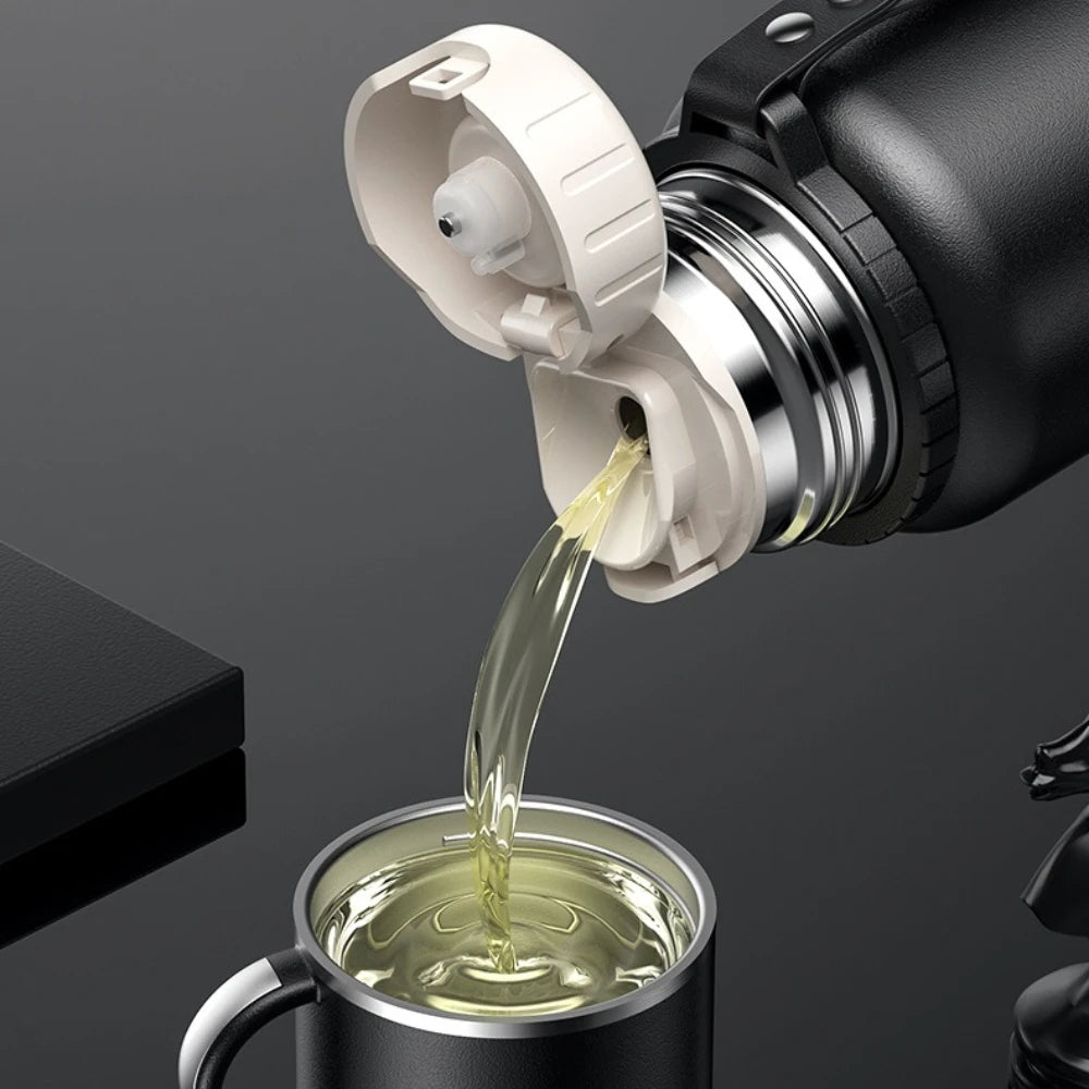 Smart Temperature Display Travel Thermos | 316 Stainless Steel Vacuum Insulated Coffee Mug with Tea Filter