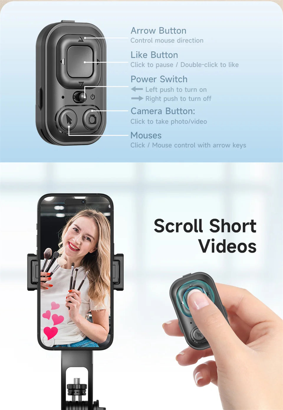 AI Tracking Selfie Stick - 360° Auto-Follow Tripod with Bluetooth Remote
